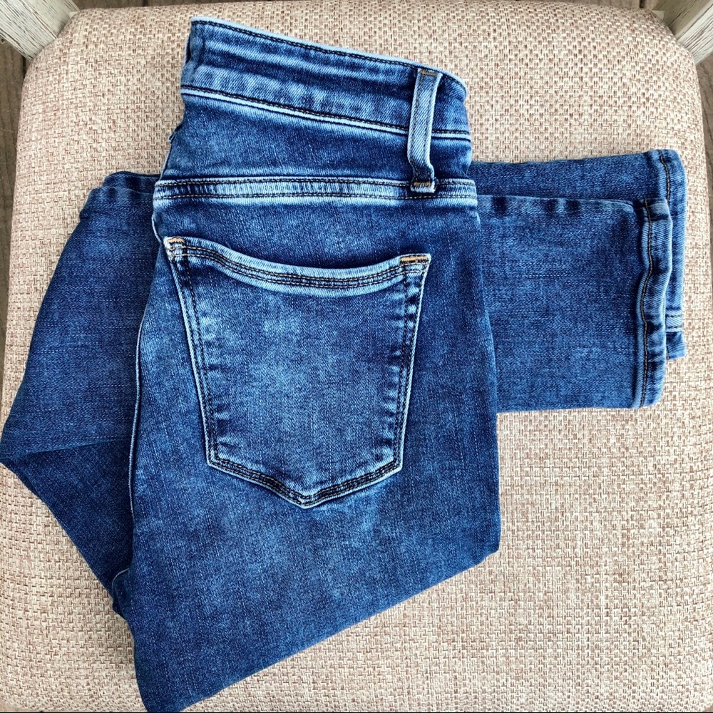 Silver high rise skinny jeans